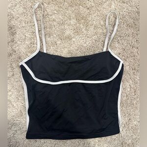 Black and White Strappy Top